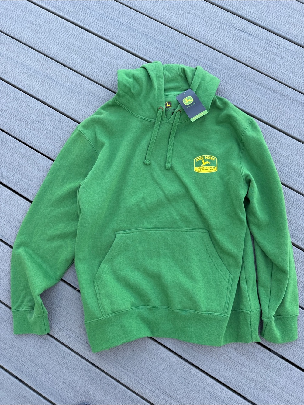 John Deere Green Men's Crewneck Hoodie with Yellow Logo